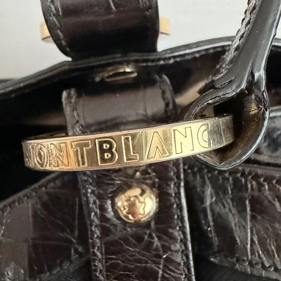 Montblanc Starisma Vintage Tote Made in Italy Black Luxury Bag - Picture 11 of 16